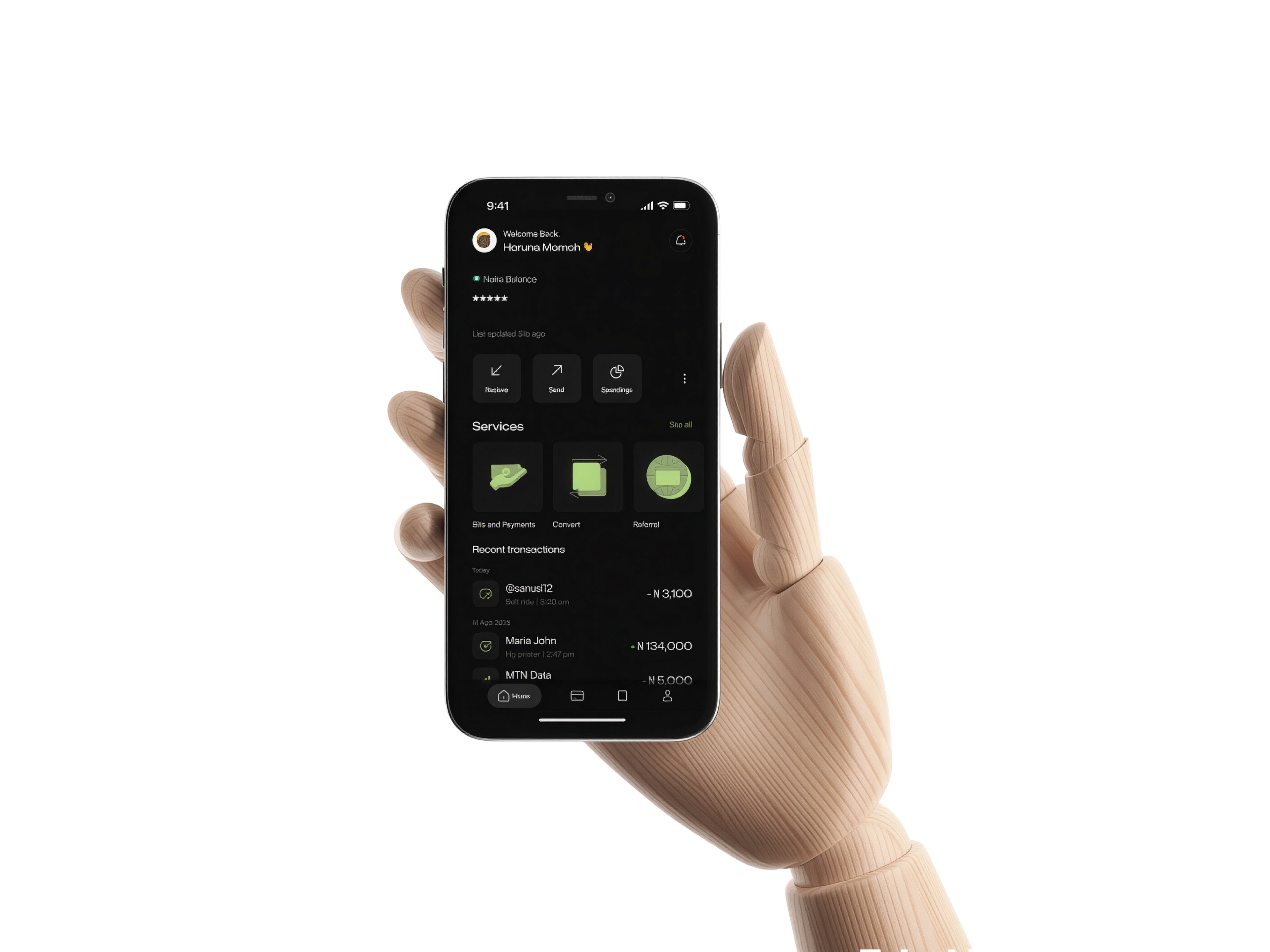 sign in page on the Spooint app